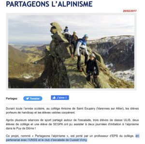 projet partageons l'alpinisme thibault billard